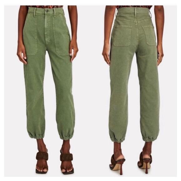 Mother The Wrapper Patch Springy Utility Jogger Jeans Army Green Size 26 - Picture 1 of 10